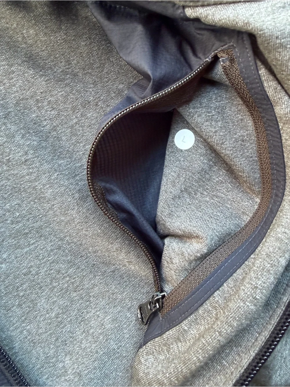 Lululemon Gray Full-Zip Performance Jacket with Black Chest Panel